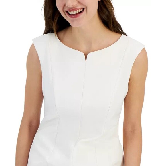 Anne Klein Women's Split-Front Extended-Sleeve Dress,  Anne White, 16 - Picture 4 of 4